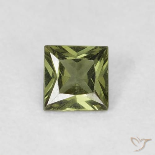 0.33ct Naturale Caldo bosco verde Zaffiro, Quadrato, VS
