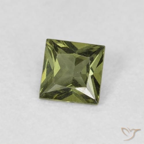 Zaffiro Caldo bosco verde naturale da 0.33 ct, Quadrato, VS