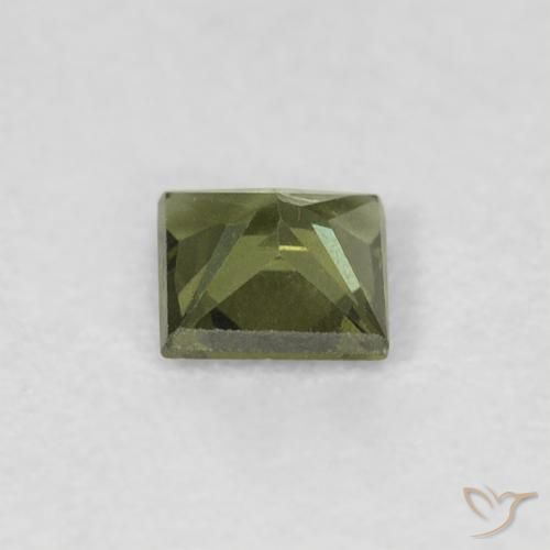 Zaffiro Caldo bosco verde naturale da 0.33 ct, Quadrato, VS