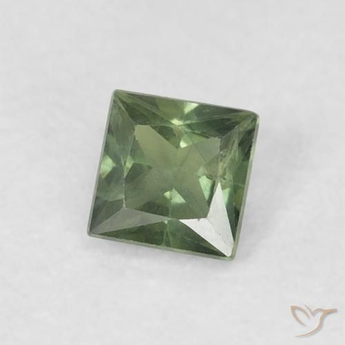 Zaffiro Verde foresta naturale da 0.31 ct, Quadrato, VS