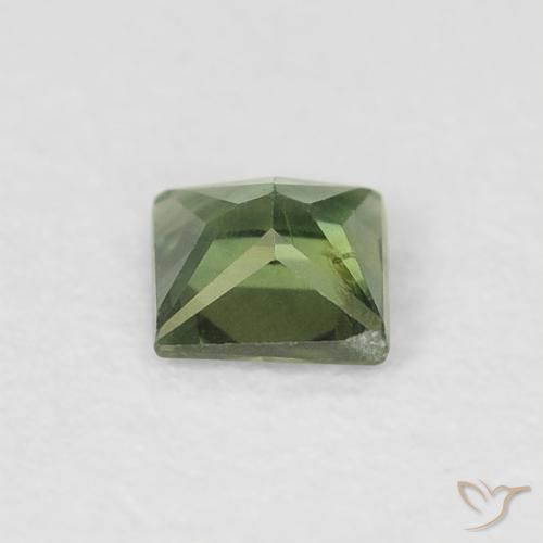 Zaffiro Verde foresta naturale da 0.31 ct, Quadrato, VS
