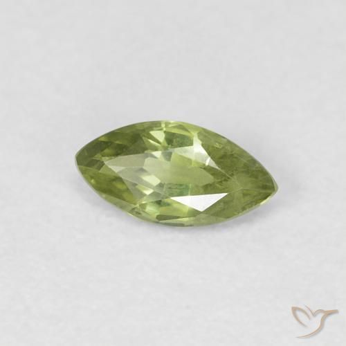 Zaffiro Verde medio naturale da 0.35 ct, Taglio marquise, VS