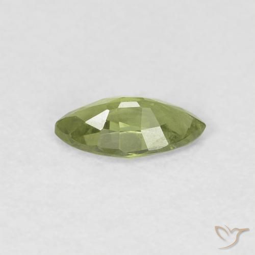 Zaffiro Verde medio naturale da 0.35 ct, Taglio marquise, VS