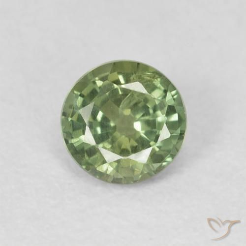 0.54ct Naturale Verde caldo Zaffiro, Rotondo, VS