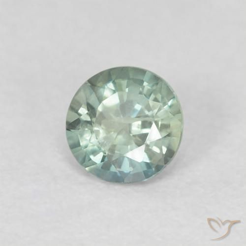 Zaffiro Verde chiaro naturale da 0.46 ct, Rotondo, VS