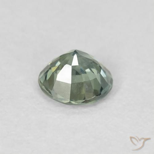 Zaffiro Verde chiaro naturale da 0.46 ct, Rotondo, VS