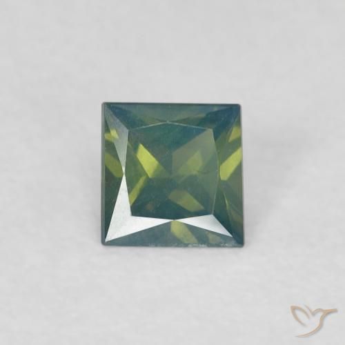 0.32ct Naturale Verde scuro Zaffiro, Quadrato, VS
