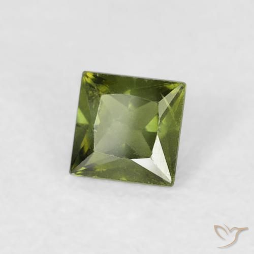 Zaffiro Verde caldo naturale da 0.36 ct, Quadrato, VS