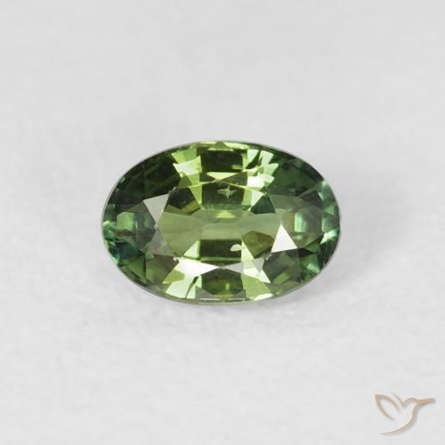 0.72ct Naturale Medium Dark-Green Zaffiro, Ovale, VS