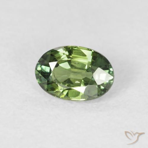 Zaffiro Medium Dark-Green naturale da 0.72 ct, Ovale, VS