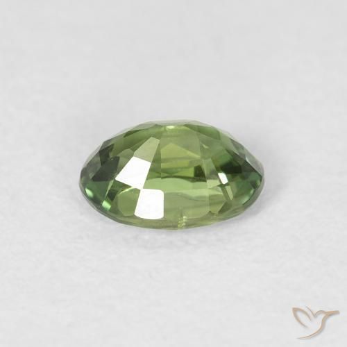 Zaffiro Medium Dark-Green naturale da 0.72 ct, Ovale, VS
