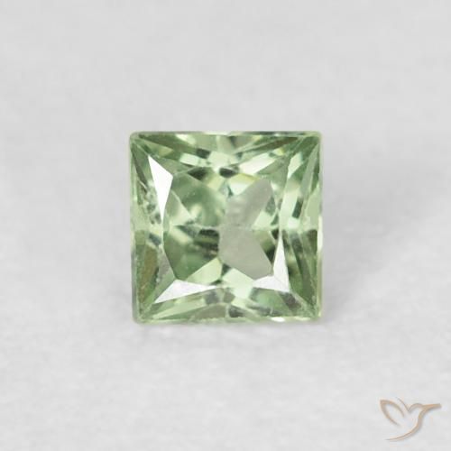 0.18ct Naturale Verde chiaro Zaffiro, Quadrato, VS