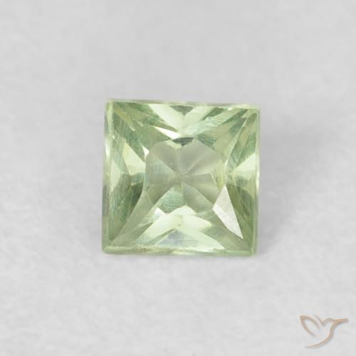 0.21ct Naturale Verde Pera Pallido Zaffiro, Quadrato, VS