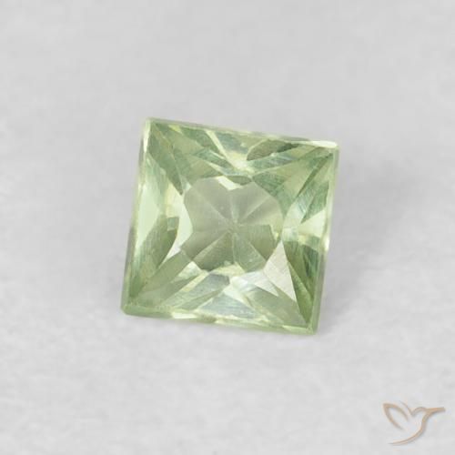Zaffiro Verde Pera Pallido naturale da 0.21 ct, Quadrato, VS