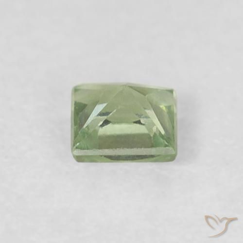 Zaffiro Verde Pera Pallido naturale da 0.21 ct, Quadrato, VS