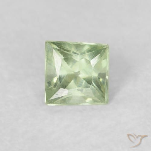 0.21ct Naturale Giallo chiaro Verde Zaffiro, Quadrato, VS