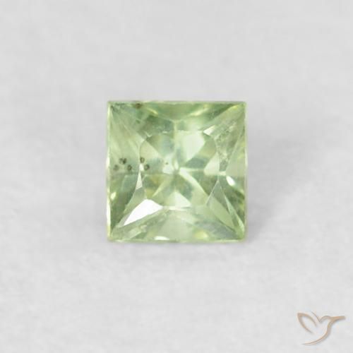 0.18ct Naturale Giallo chiaro Verde Zaffiro, Quadrato, VS