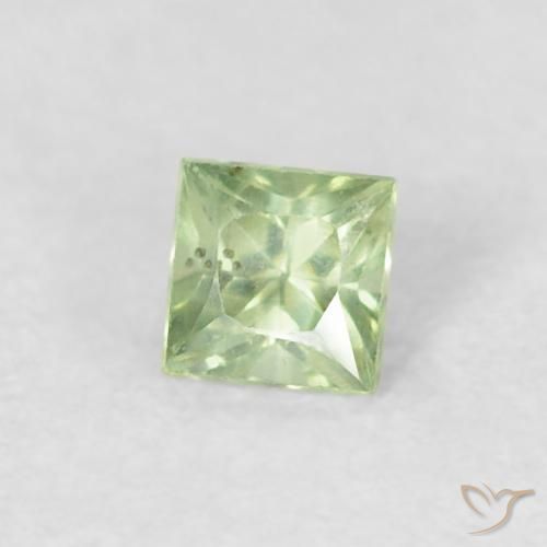Zaffiro Giallo chiaro Verde naturale da 0.18 ct, Quadrato, VS