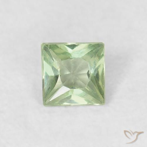 0.19ct Naturale Giallo chiaro Verde Zaffiro, Quadrato, VS