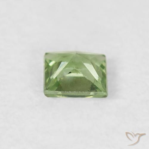 Zaffiro Giallo chiaro Verde naturale da 0.19 ct, Quadrato, VS