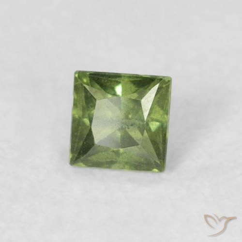 Zaffiro Verde medio naturale da 0.24 ct, Quadrato, VS