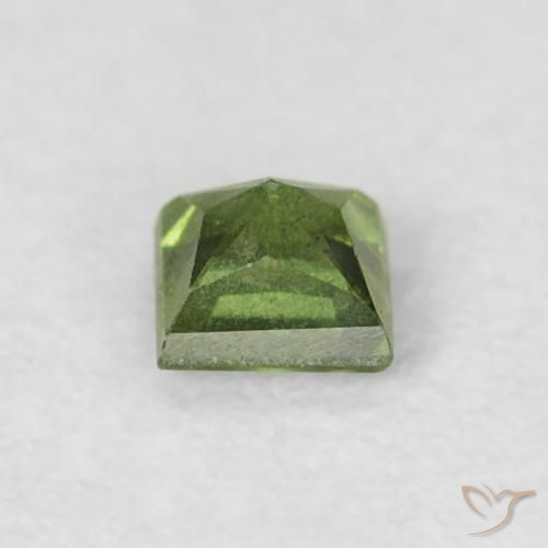 Zaffiro Verde medio naturale da 0.24 ct, Quadrato, VS
