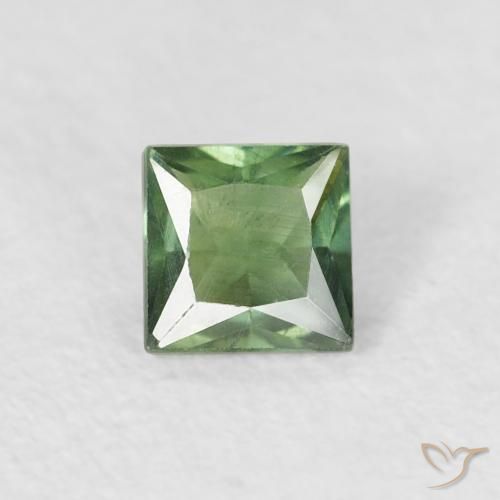 0.33ct Naturale Verde medio Zaffiro, Quadrato, VS