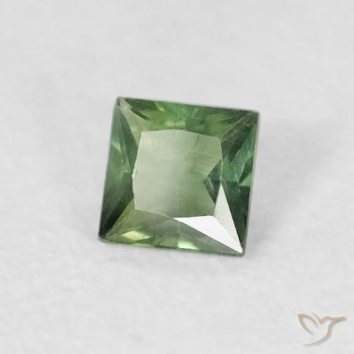 Zaffiro Verde medio naturale da 0.33 ct, Quadrato, VS