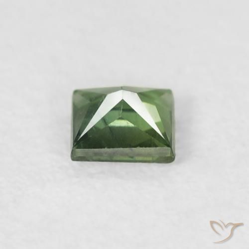 Zaffiro Verde medio naturale da 0.33 ct, Quadrato, VS
