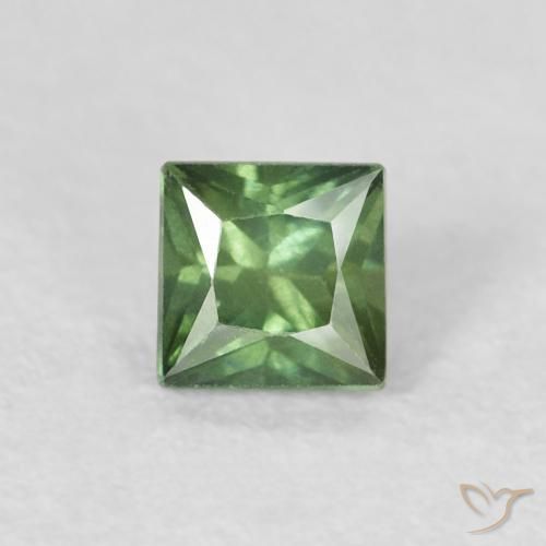 0.40ct Naturale Verde scuro Zaffiro, Quadrato, VS