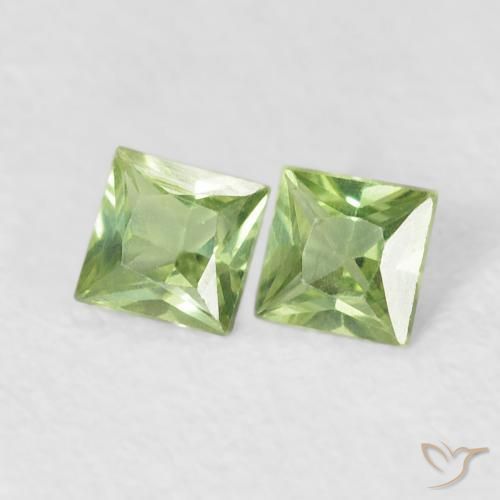 Gemme di Zaffiro Verde medio naturale da 0.34 ct, Quadrato, VS