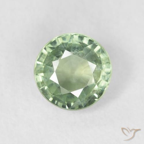 0.75ct Naturale Verde Salvia Chiaro Zaffiro, Rotondo, VS