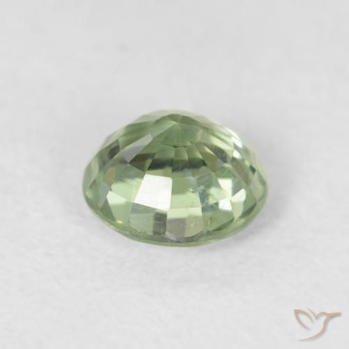 Zaffiro Verde Salvia Chiaro naturale da 0.75 ct, Rotondo, VS