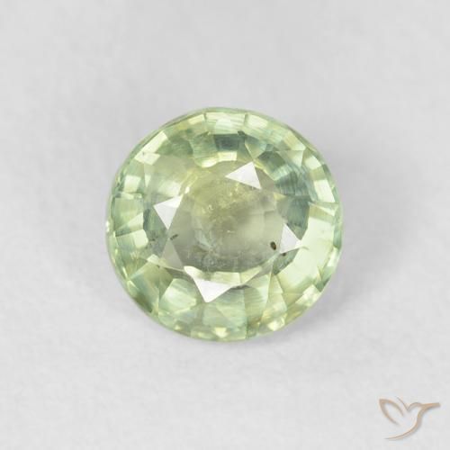 0.80ct Naturale Verde molto chiaro Zaffiro, Rotondo, VS