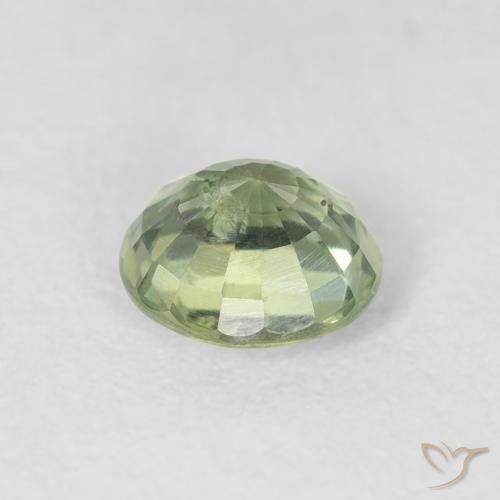 Zaffiro Verde molto chiaro naturale da 0.80 ct, Rotondo, VS