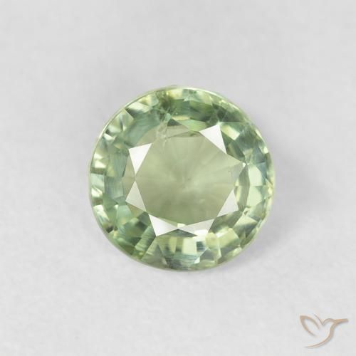 0.72ct Naturale Verde chiaro Zaffiro, Rotondo, VS