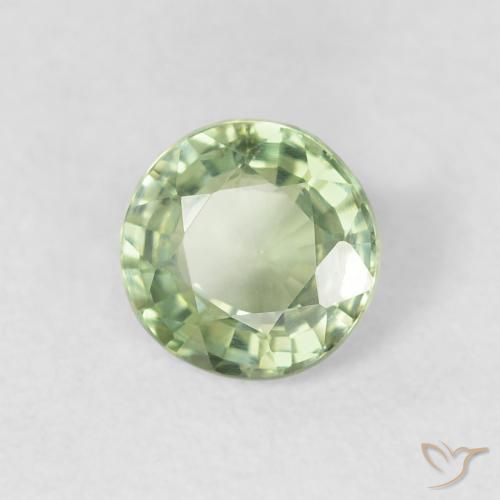 Zaffiro Verde chiaro naturale da 0.72 ct, Rotondo, VS