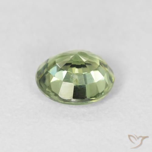 Zaffiro Verde chiaro naturale da 0.72 ct, Rotondo, VS