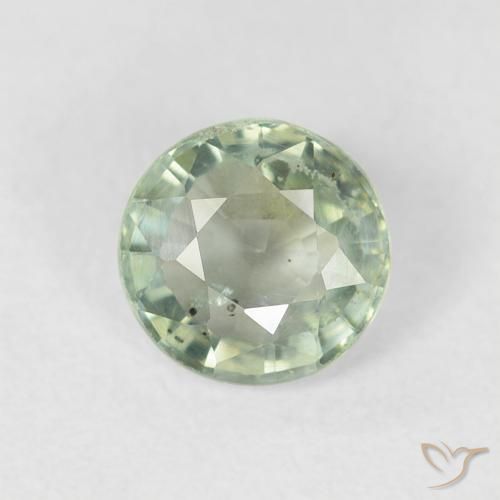 0.81ct Naturale Verde chiaro Zaffiro, Rotondo, VS