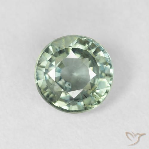 0.79ct Naturale Verde terroso Zaffiro, Rotondo, VS