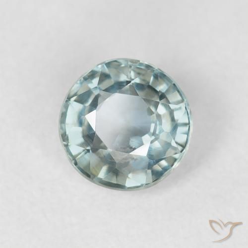 Zaffiro Teal-blu naturale da 0.74 ct, Rotondo, VS