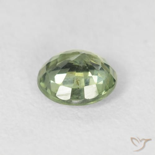 Zaffiro Verde molto chiaro naturale da 0.73 ct, Rotondo, VS