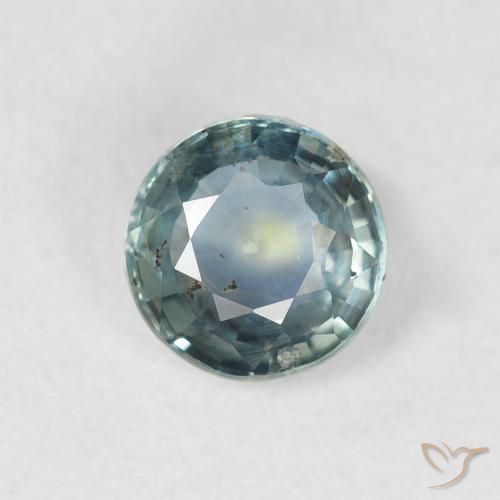0.85ct Naturale Teal-blu Zaffiro, Rotondo, VS-SI