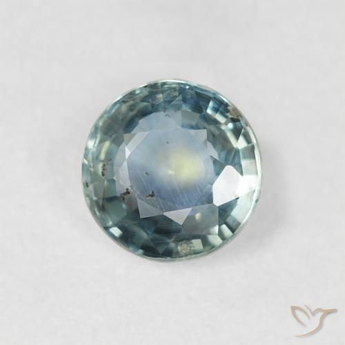 Zaffiro Teal-blu naturale da 0.85 ct, Rotondo, VS-SI
