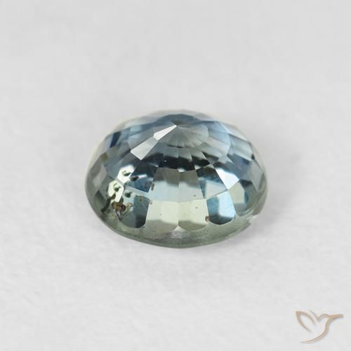 Zaffiro Teal-blu naturale da 0.85 ct, Rotondo, VS-SI