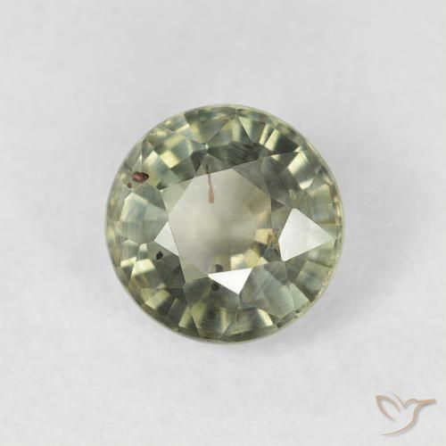 Zaffiro Verde medio naturale da 0.95 ct, Rotondo, VS-SI