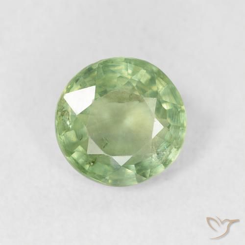 0.80ct Naturale Verde caldo Zaffiro, Rotondo, VS
