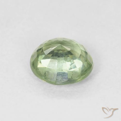 Zaffiro Verde caldo naturale da 0.80 ct, Rotondo, VS