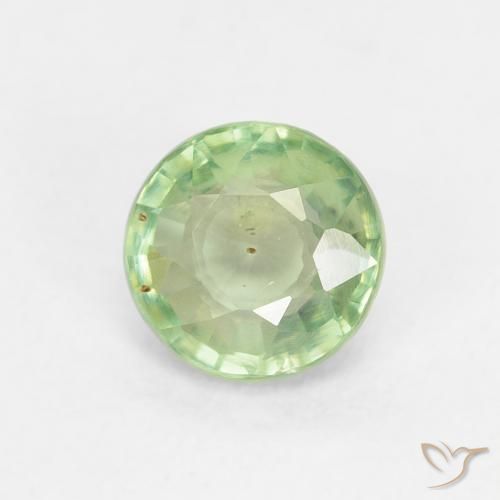 Zaffiro Verde medio naturale da 0.81 ct, Rotondo, VS