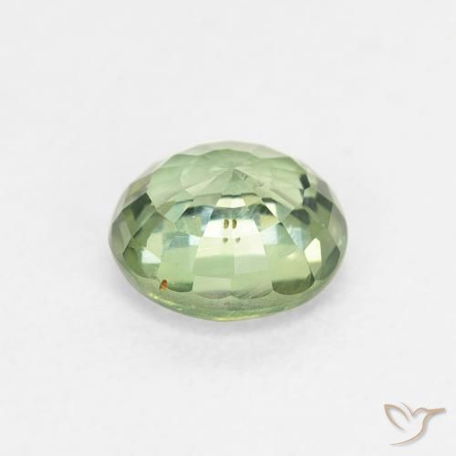 Zaffiro Verde medio naturale da 0.81 ct, Rotondo, VS